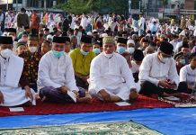 Berada di Zona Kuning, Pemkot Tanjungbalai Laksanakan Shalat Idul Fitri di Alun Alun Sultan Abdul Jalil Rahmadsyah Menerapkan Prokes