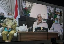Plt Wali Kota Tanjungbalai Ikuti Rakor Virtual Penanganan Covid-19 di Sumut Bersama Gubsu