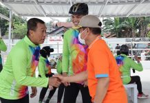 Plt Wali Kota Sambut Rombongan Gowes Sehat Kasdam I/BB di Pelabuhan Teluk Nibung