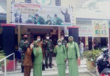 Koramil 11/SE/0208/AS, Laksanakan Seratusan Vaksin dengan Masyarakat dan Ibu Persit