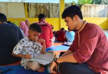 Ciptakan pengabdian kemasyarakat, Kelompok 57 KKN UINSU laksanakan kegiatan belajar mengajar