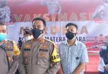 Vaksinasi Merdeka Polda Sumatera Utara, Pesan Kapolres bagi warga yang belum vaksin segeralah datang ke puskesmas