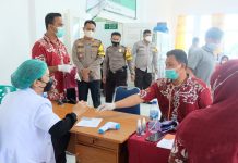 Kapolres Tanjung Balai Tinjau Pelaksanaan Vaksinasi Massal Dosis II oleh Polres Tanjung Balai bersama Pemko Tanjung Balai
