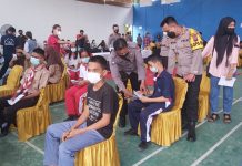 Kapolres Tanjung Balai Tinjau Pelaksanaan Vaksinasi Covid-19 Bagi Pelajar Tingkat SMA