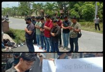 Pendemo Sholat Gaib dan minta Jaksa Zolim dicopot, di Kantor Jaksa Asahan