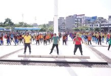 Pemecahan Rekor MURI SKJ Pelajar 2022 Senam Bersama Ribuan Pelajar Kota Tanjungbalai