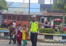 Antisipasi Kemacetan dan Kecelakaan Lalin Satlantas Polres Tanjungbalai Melaksanakan Pengamanan