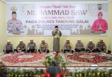 Polres Tanjungbalai Laksanakan Peringatan Maulid Nabi Muhammad SAW 12 Rabi’ul Awal 1444 Hijriah