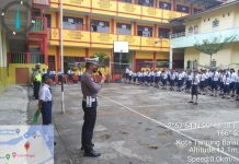 Satlantas Polres Tanjungbalai Sosialisasi Tertib Berlalulintas dan Simulasi Tehnik Mengendarai Sepeda Motor di Jalan Raya