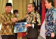 Wali Kota Waris Tholib Terima DIPA dan TKDD TA 2023 Dari Gubsu