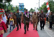 Kades Sipaku Area Sambut Haru Tim Penilai Kampung Pancasila yang di Pimpin Brigjen TNI Taufik Shobri M.Han Di Asahan