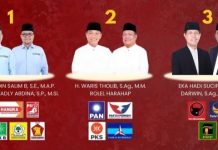 Mahyaruddin-Abdina No 1, Waris Tholib-Rolel No 2, Eka-Darwin No 3 Pilwalkot Tanjungbalai