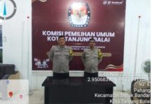 Personel Polres Tanjungbalai Siagakan Pengamanan Kantor KPU
