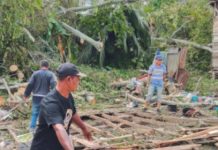 Camat Datuk Bandar Meninjau Rumah Warga Yang Terkena Pohon Tumbang