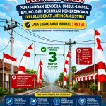 ULP PLN Tanjungbalai Himbau Pemasangan Bendera Umbul Dekorasi Kemerdekaan Jaga Jarak Dekat Jaringan Listrik