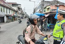 Satlantas Tanjungbalai Edukasi Tertib Lalu Lintas Saat Pos Padat Pagi